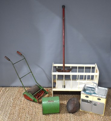 Lot 45 - A vintage Webb children's lawnmower together...