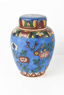 Lot 255 - A cloisonne on stoneware ginger jar and cover,...