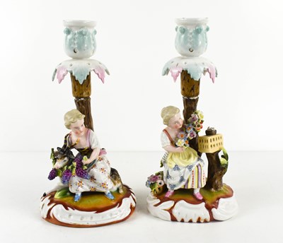 Lot 257 - A pair of 19th century Sitzendorf porcelain...