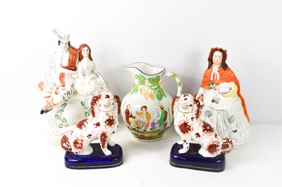 Lot 259 - A group of 19th century Staffordshire ceramics...