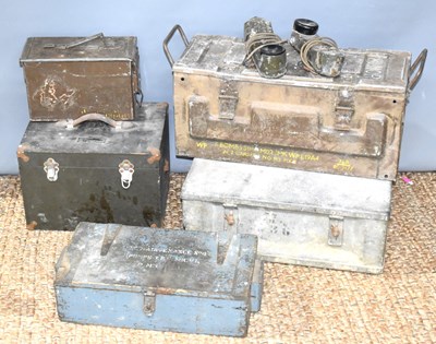 Lot 253 - A group of military wooden and metal ammo...