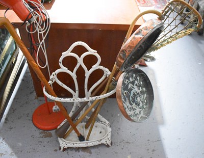 Lot 156 - A Victorian cast iron umbrella stand, together...