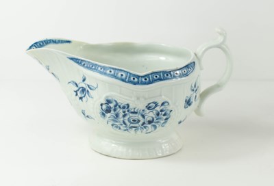 Lot 187 - A First Period Worcester blue and white sauce...