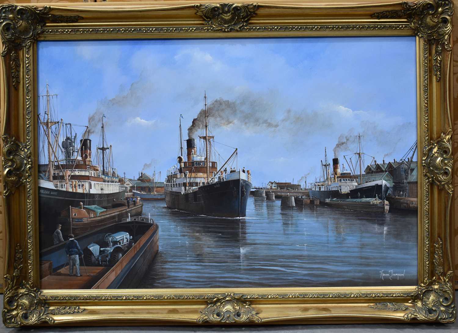 Lot 569 - Adrian Thompson (20th century): Ships in the...