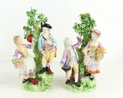 Lot 188 - A pair of 19th century German porcelain figure...