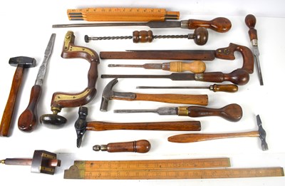 Lot 600 - A group of antique woodworking tools to...