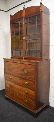 Lot 657 - A 19th century mahogany secretaire bookcase,...