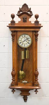 Lot 353 - A late 19th century Vienna wall clock, with...