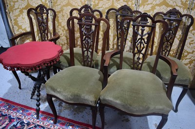 Lot 618 - A set of six mahogany dining chairs, including...