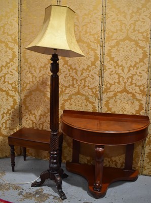 Lot 619 - A Victorian mahogany demi-lune table together...