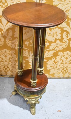 Lot 634 - A 20th century brass and mahogany hall table /...