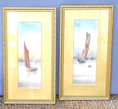 Lot 289 - Two framed and glazed watercolours of sailings...