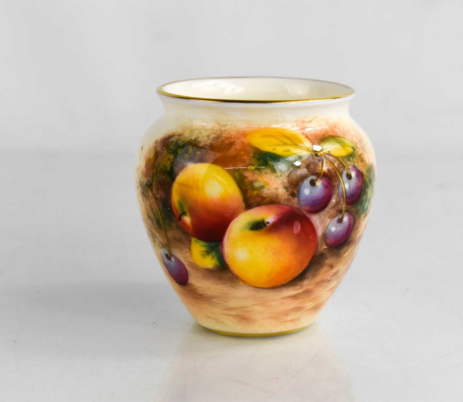 Lot 41 - A Royal Worcester vase, painted with fruits...