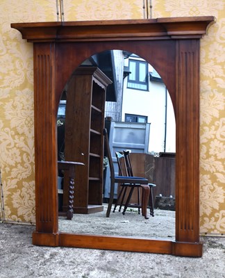 Lot 583 - A large modern pine overmantel wall mirror,...