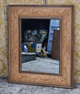 Lot 584 - A 20th century wall mirror with painted floral...