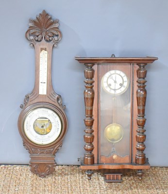 Lot 351 - A late 19thC mahogany cased Vienna wall clock,...