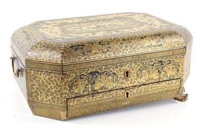 Lot 331 - A 19th century Chinese lacquer workbox, of...