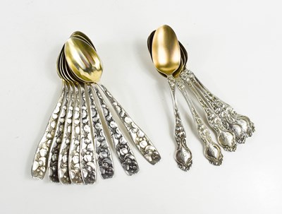 Lot 372 - A set of six American silver teaspoons, the...