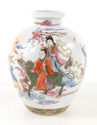 Lot 44 - A Chinese porcelain vase, depicting figures...