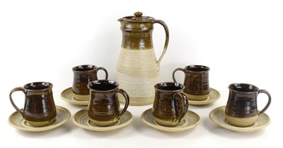 Lot 277 - A studio pottery stoneware coffee set, in...