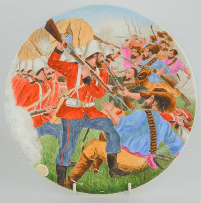 Lot 444 - A handpainted commemorative plate for the Boer...