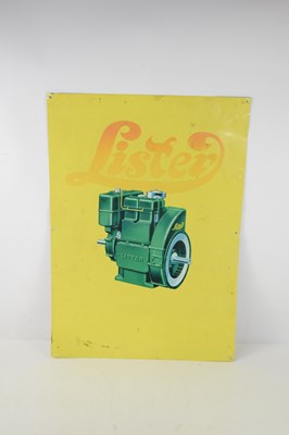 Lot 394 - A vintage Lister engines tin sign, made...