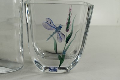 Lot 18 - Three glass / crystal vases, one by Kosta Boda,...