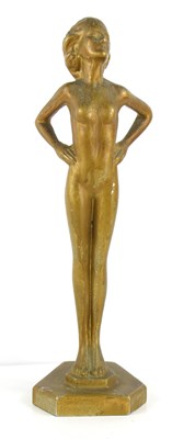 Lot 115 - An Art Deco style metal sculpture of a nude...