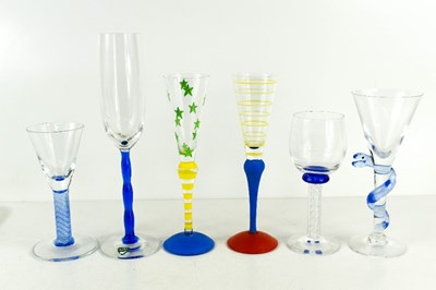 Lot 7 - Two Anne Nilsson for Orrefors glass champagne...
