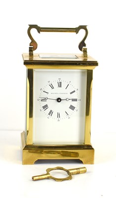 Lot 414 - A Bracher & Sydenham 8 day carriage clock, the...