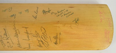 Lot 366 - Football ephemera: a cricket bat, signed by...