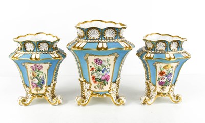 Lot 194 - A Trio of Copeland & Garratt porcelain vases,...