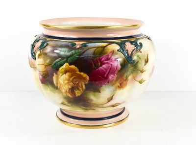 Lot 195 - A Royal Worcester porcelain jardiniere by WE...