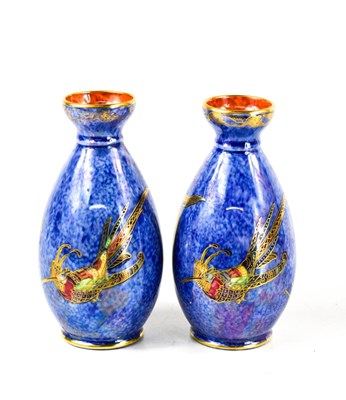 Lot 196 - A pair of Wedgwood Fairyland lustre vases,...