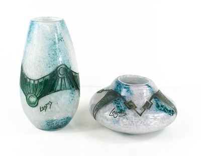 Lot 131 - Two Art Deco Legras vases, one of baluster...