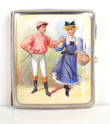 Lot 411 - A Victorian silver and enamel cigarette case...