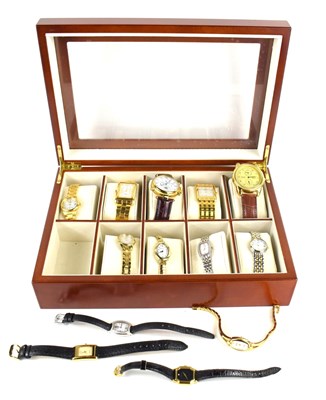 Lot 375 - A case watch box containing 12 various gents...