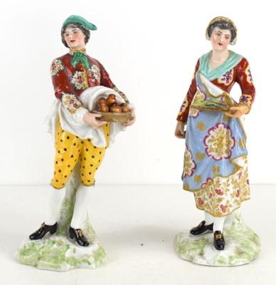 Lot 243 - A pair of 19th century Derby figures, one...