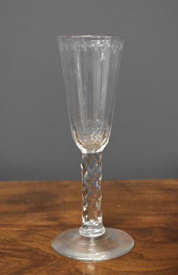 Lot 82 - A late 18th century ale glass, the fluted bowl...