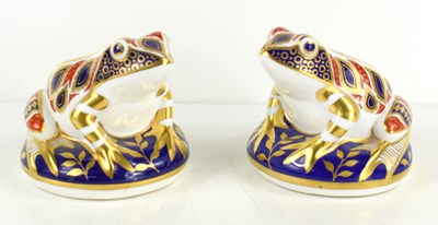 Lot 247 - A pair of Royal Crown Derby frog form...