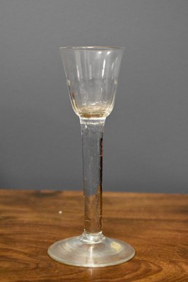 Lot 85 - A mid 18th century cordial glass with fluted...
