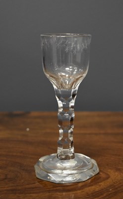 Lot 89 - Two Georgian wine glasses, one of conical form...