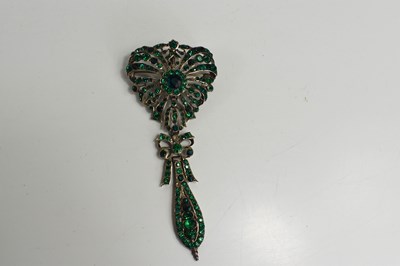 Lot 16 - A 19th century French silver and green paste...