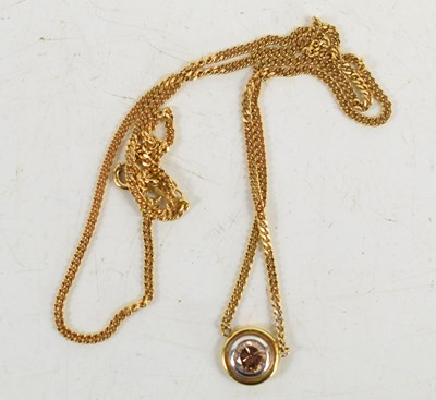 Lot 144 - An 18ct gold and champagne diamond necklace,...