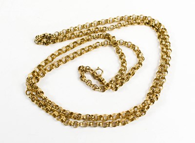 Lot 44 - A 9ct gold double belcher link chain, 78cm...