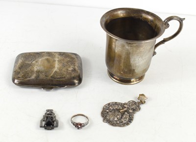 Lot 368 - A silver Christening mug, with scroll auricula...