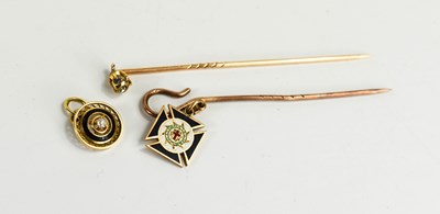 Lot 71 - A 14k gold, diamond and enamel pendant, a gold...