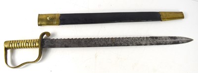 Lot 83 - An 1856 pattern Pioneer saw-back sword and...