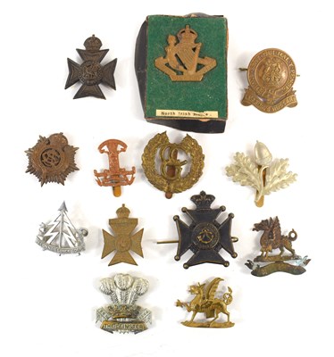 Lot 57 - A group of military cap badges to include...