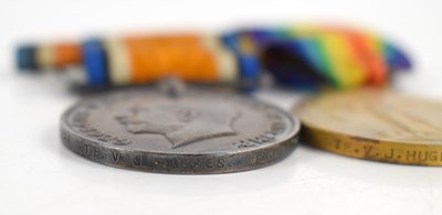 Lot 24 - A WWI medal group to Private V.J Hughes, 3724,...